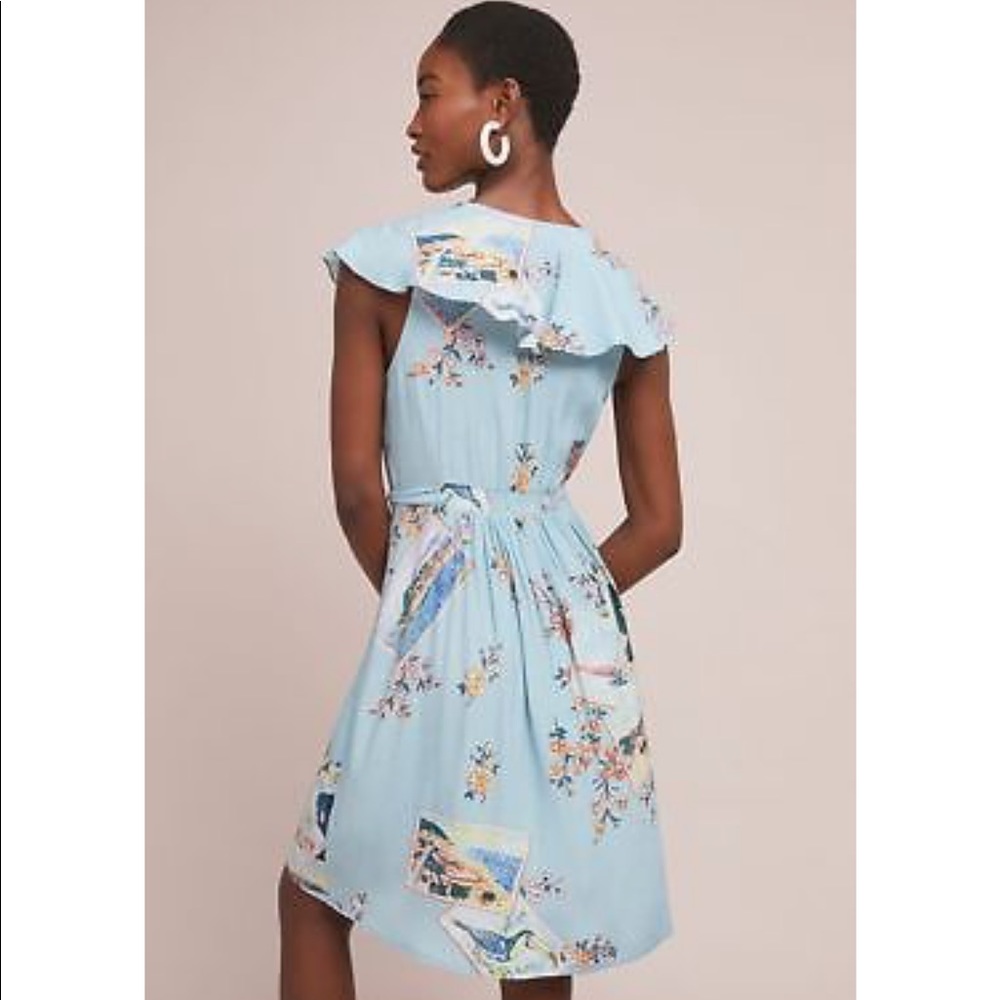 Anthropologie MAEVE Rosalia Wrap Dress NEW 14 Blue - Picture 4 of 6